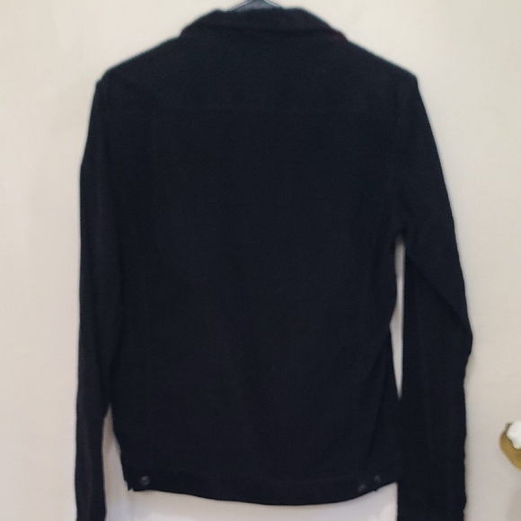 This jacket is made of very soft corduroy Women's Black Jean Jacket. - Picture 5 of 6